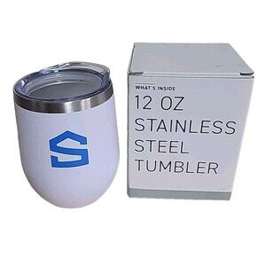 Cece Stemless Wine Tumbler Stainless Steel With Lid 12oz copper vacuum White New